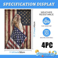 1PC American Flag Pitbull Garden Flag, Vintage Patriotic Dog Print Yard Flag, Double Sided Weather Resistant O