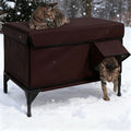 Outdoor Cat House Waterproof Cat House Rainproof Windproof Warm Foldable Cats Bed Thickened Insulation Escape Door Tent