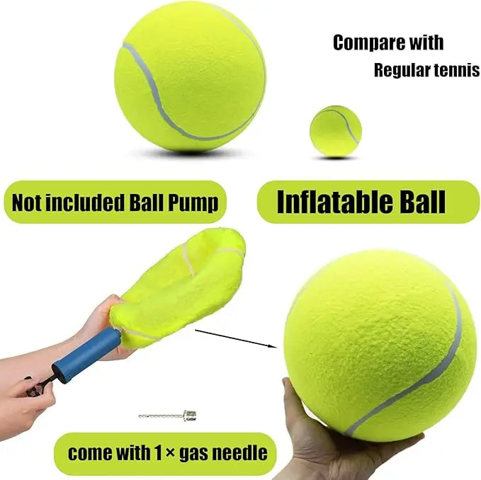 22CM Giant Tennis Ball For Dog Chew Toy Pet Dog Interactive Toys Big Inflatable Tennis Ball Pet Supplies Outdoor Cricket Dog Toy