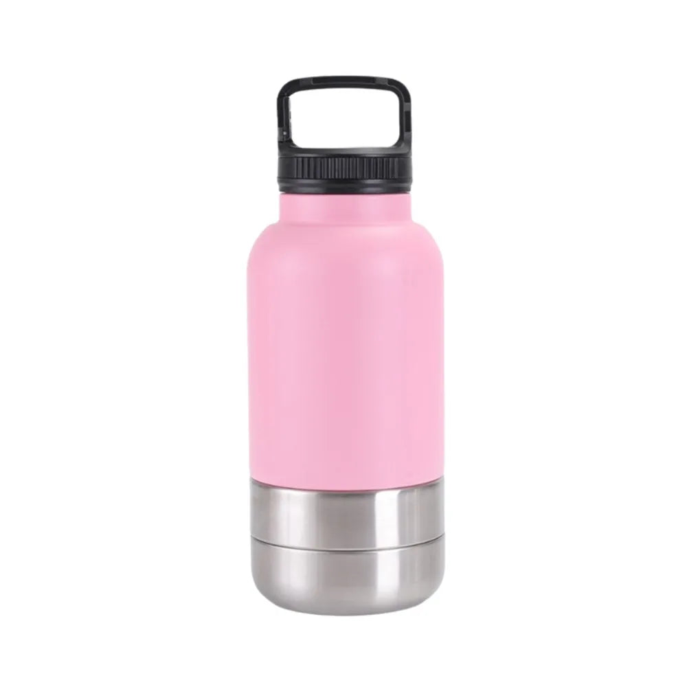 3 in 1 Stainless Steel Pet Water Bottle Multi-layered Detachable Dog Drinking Bottle Leak-proof 32Oz Insulated Water Bottle
