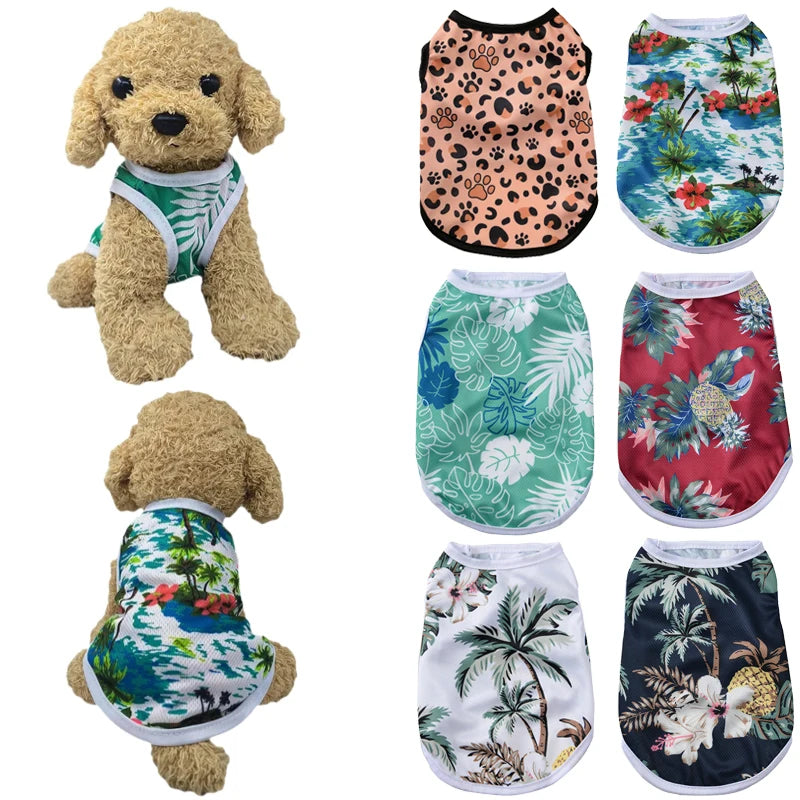 Dog Summer Clothes Breathable Puppy Vest For Small Dogs Cat Costume Beach Style Fashion T-shirt Chihuahua Freach Bulldog Outfits