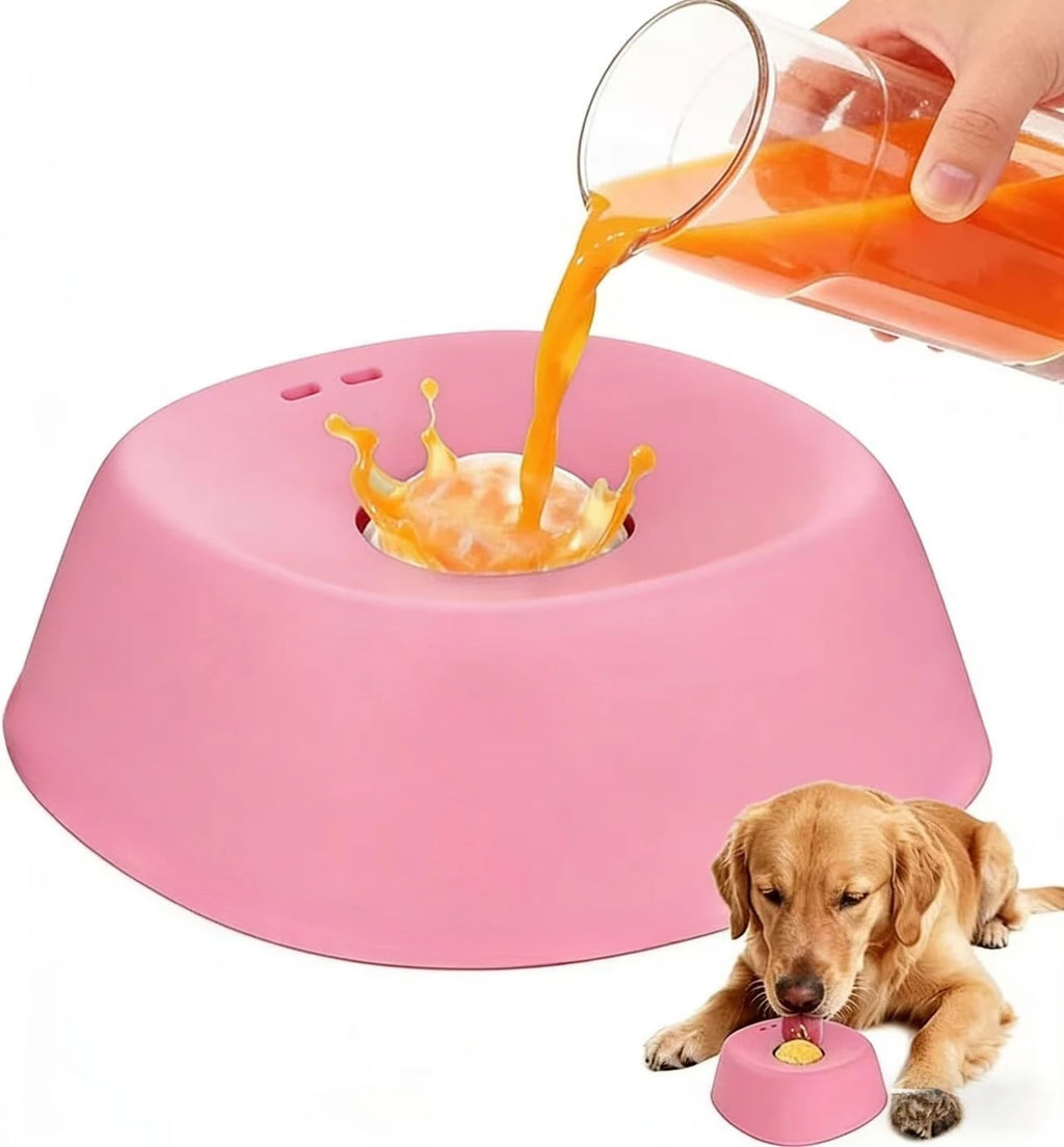 Anti-Choking Slow Feeder Dog Bowl Non-Slip 3/4 Cup - Lick Toy for Liquid Treats Bone Broth Yogurt