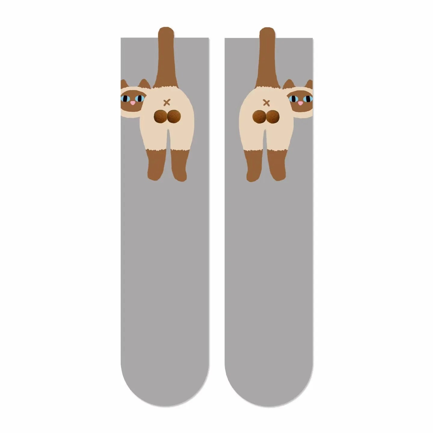 Cartoon Cute Dog Egg Cotton Socks for Women Kawaii Spring Autumn Knitting Middle Tube Socks Cat Butt Print Cat Balls Couple Sock
