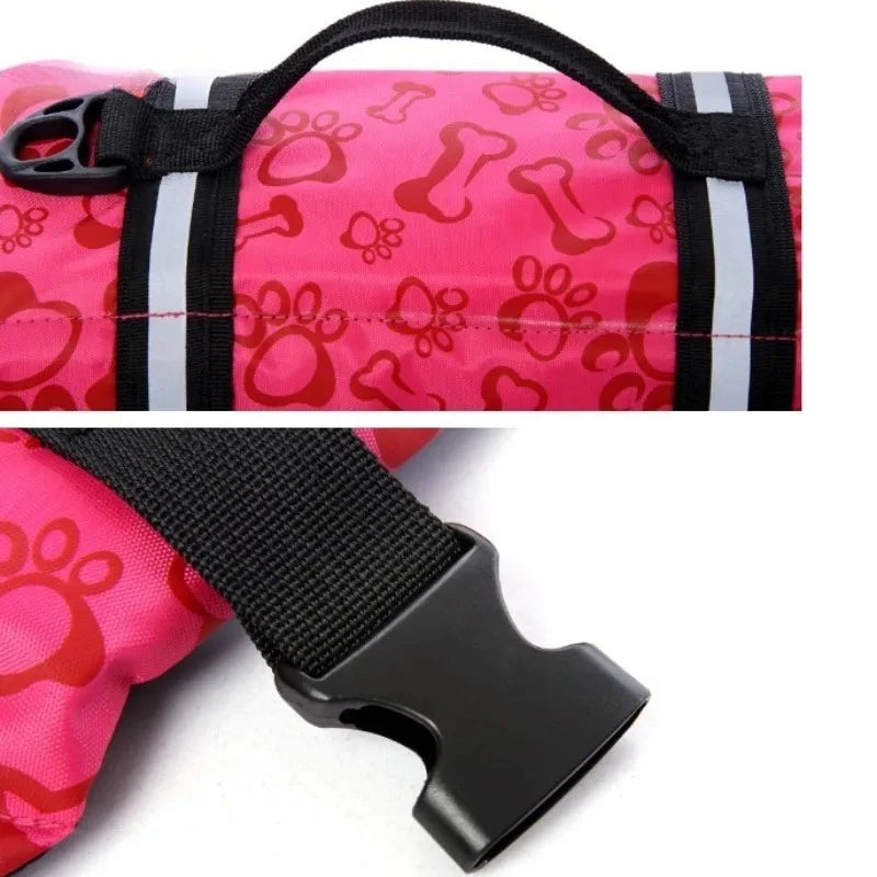 Summer Dog Life Jacket — Reflective Adjustable Swimwear Safety Vest for Large Dogs