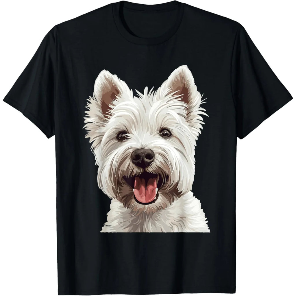 West Highland Terrier My Bestie Is A Westie Mom Funny Dog T Shirts Humor Streetwear Tee Shirt Short Sleeve Unisex Loose Clothing