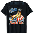 Chill The Fourth Out Funny German Shepherd Dog Lover T-Shirt Y2k American Flag Patriotic Dog Art US 4th of July Clothes Novelty