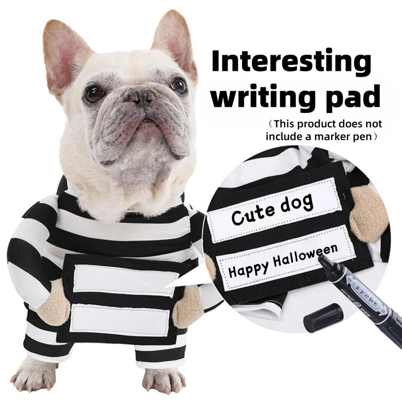 Halloween dog funny costumes, prison-style Halloween dog outfits, daily dog outfits