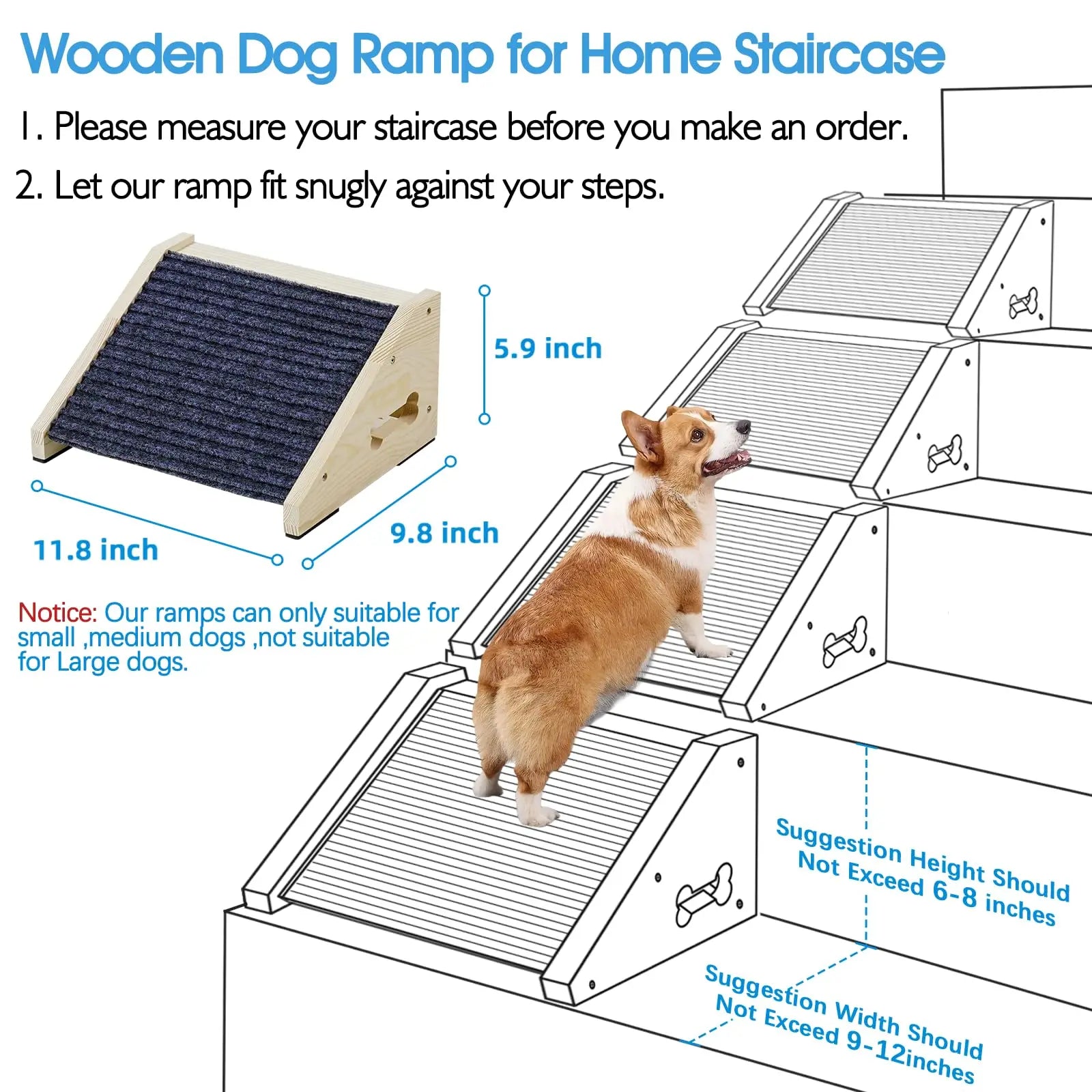 Pet Dog Stair Ladder Supplies Ideal Gifts Anti Slip Multifunctional Ornament Dog Ramp for Animals High Bed Cars Kitten