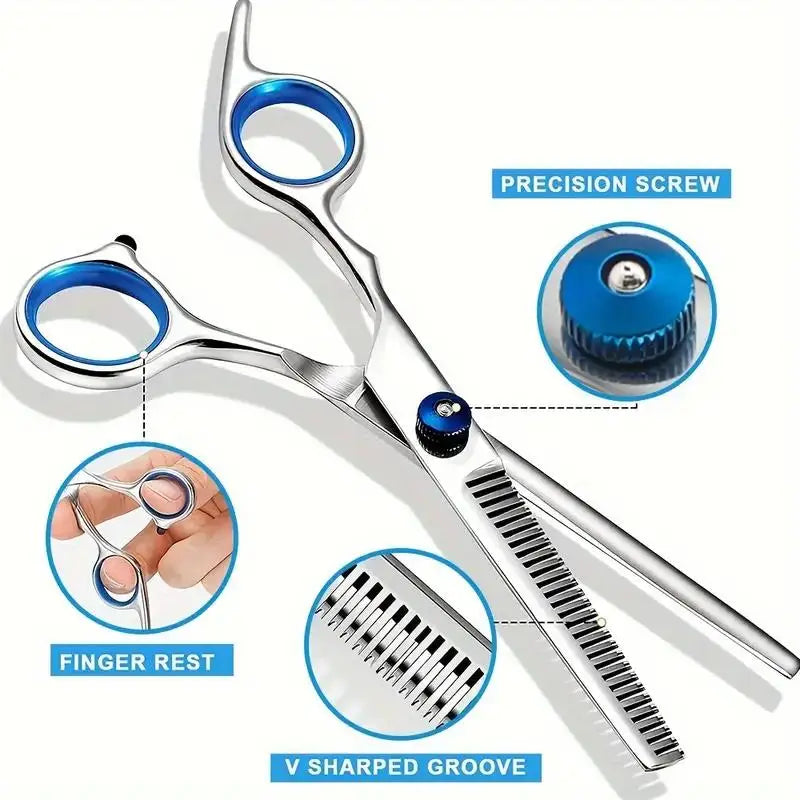 4-Piece Pet Safe Grooming Scissors Set — Round-Tip Stainless Steel Shears