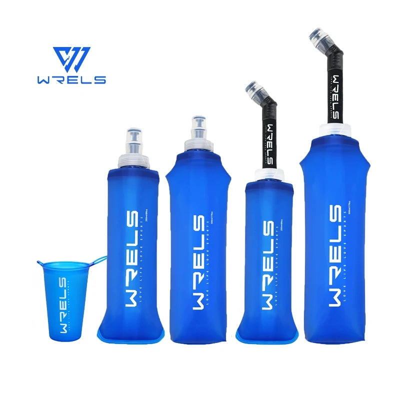 WRELS Collapsible Soft Flask — BPA-Free Foldable Water Bottle for Outdoor Sports