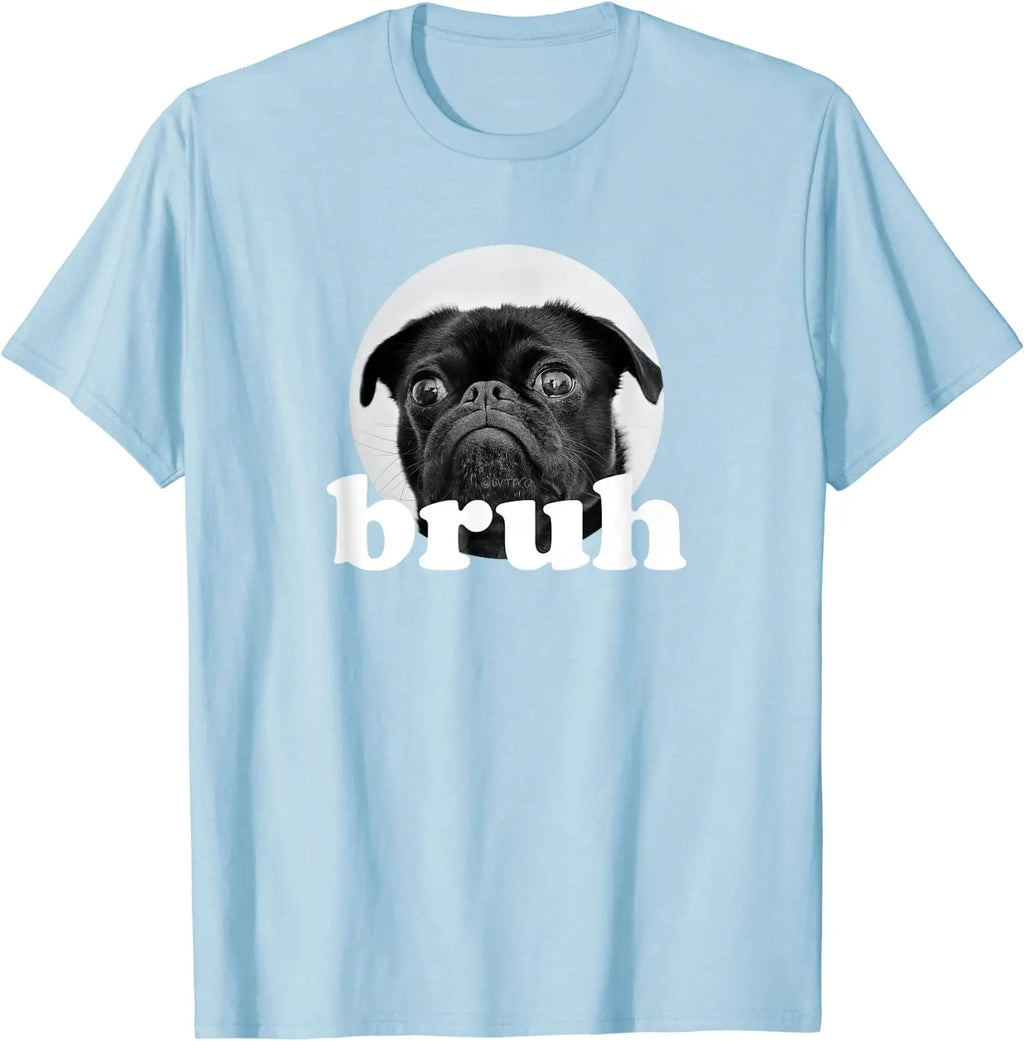 Pug Says Adorable Dog Funny Humor Fashion T-Shirt Casual Cotton Daily Four Seasons Shirts for Men Shirts Harajuku T Shirt