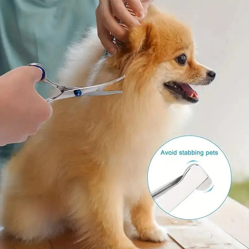 4-Piece Pet Safe Grooming Scissors Set — Round-Tip Stainless Steel Shears