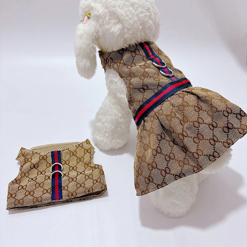 Matching Pet Couple Outfit Set — Dress & Vest with Leash