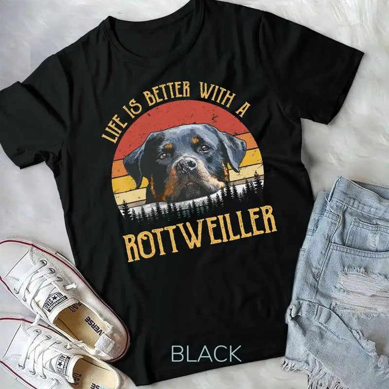 Life Is Better With A Rottweiler Tshirt Dog Lover Gift Unisex T shirt