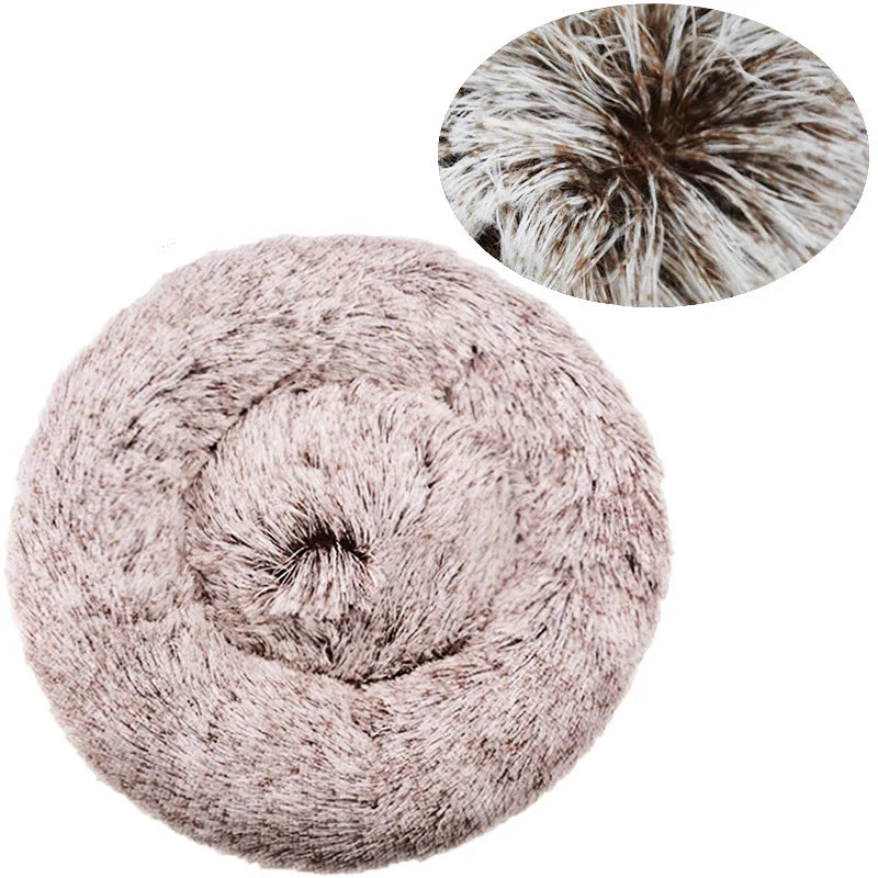 Super Soft Round Plush Pet Bed — 6 Sizes for Cats & Dogs