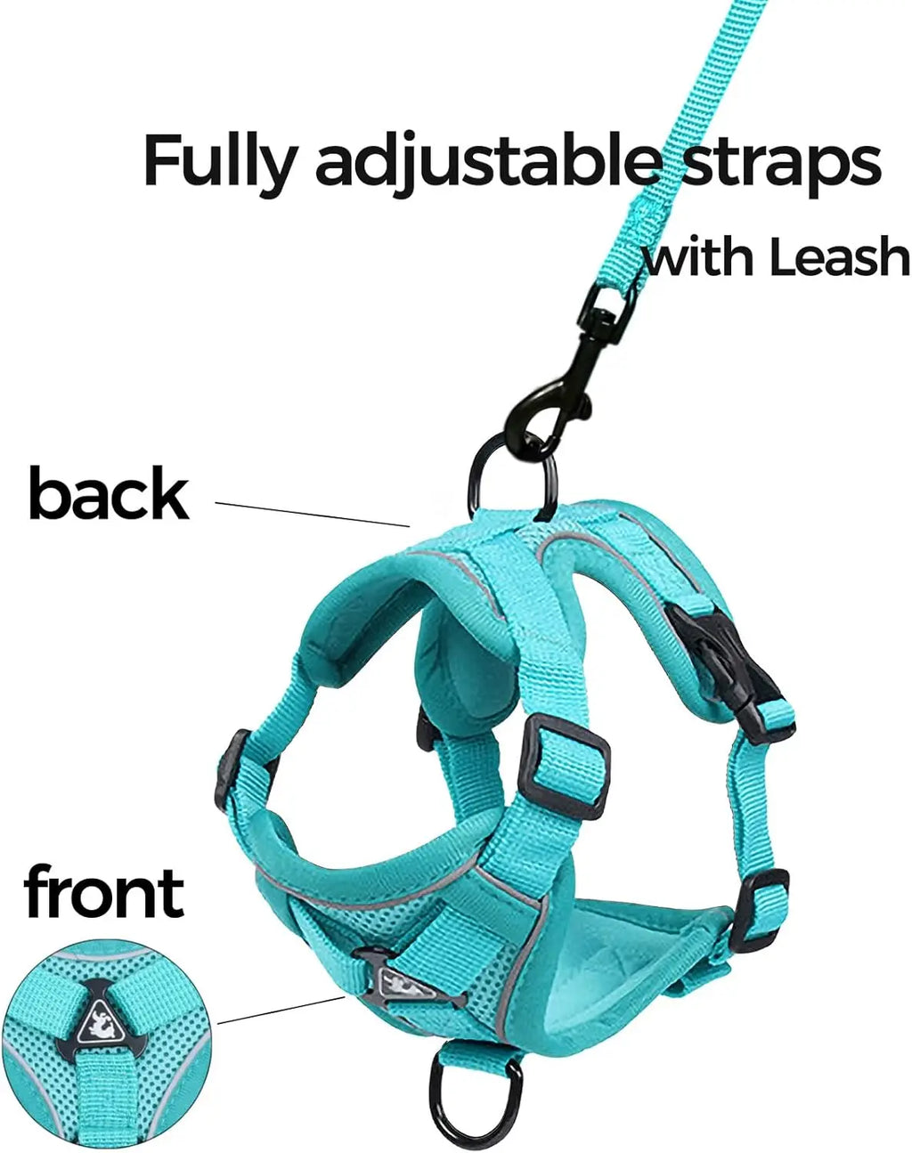Cat Harness and Leash Set for Small to Large Cats Adjustable Cat Vest Harness Reflective Trim Universal Cat Leash and Harness