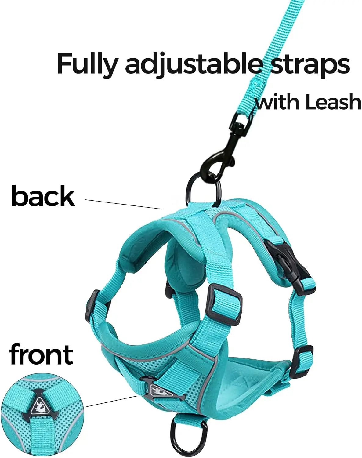 Cat Harness and Leash Set for Small to Large Cats Adjustable Cat Vest Harness Reflective Trim Universal Cat Leash and Harness