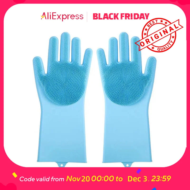 Silicone Pet Bathing Glove — Scrubber Mitt for Dogs & Cats with Massage & Deshedding