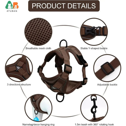 Adjustable Cat Harness & Leash Set — Reflective Vest for Small to Large Cats