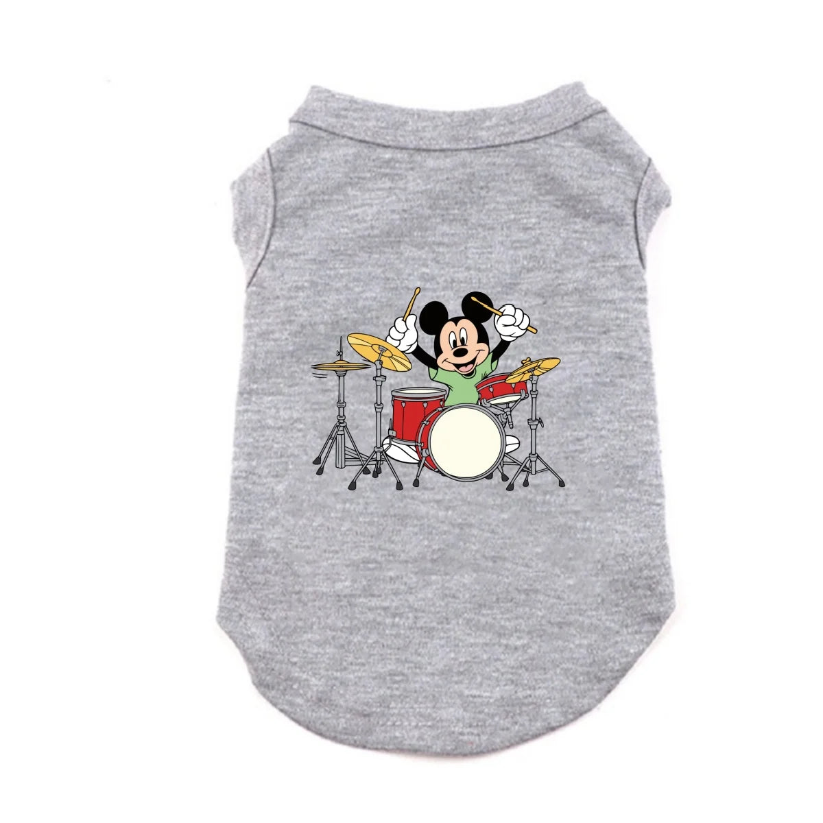 1PC  Mickey print pet sleeveless T-shirt for drumming, soft and breathable round neck pet vest