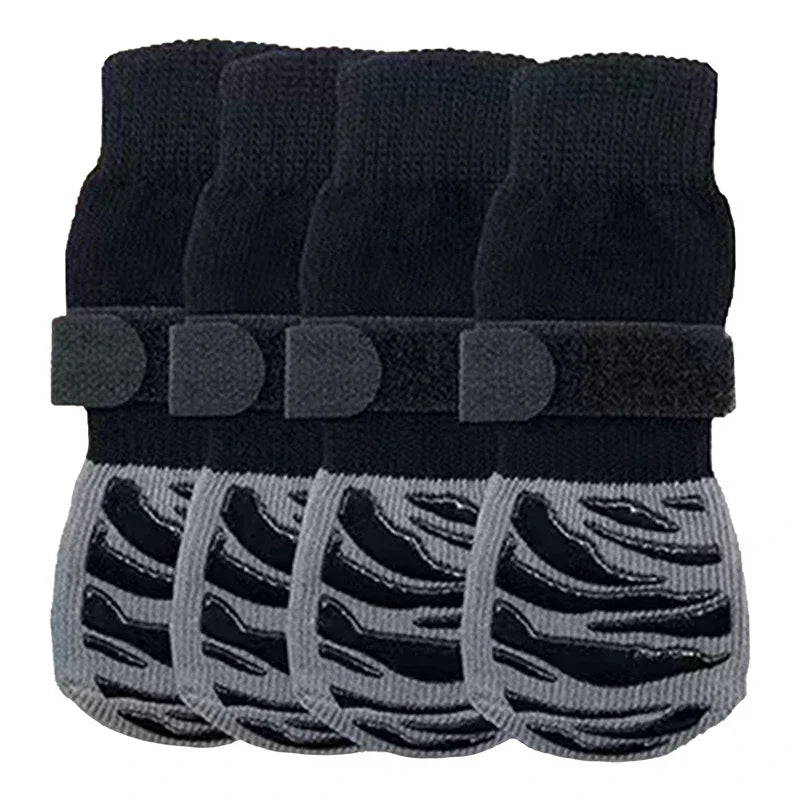 4Pcs/set Anti Slip Dog Socks with Straps Traction Control for Indoor on Hardwood Floor Wear Pet Paw Protector for Small Dogs Pet
