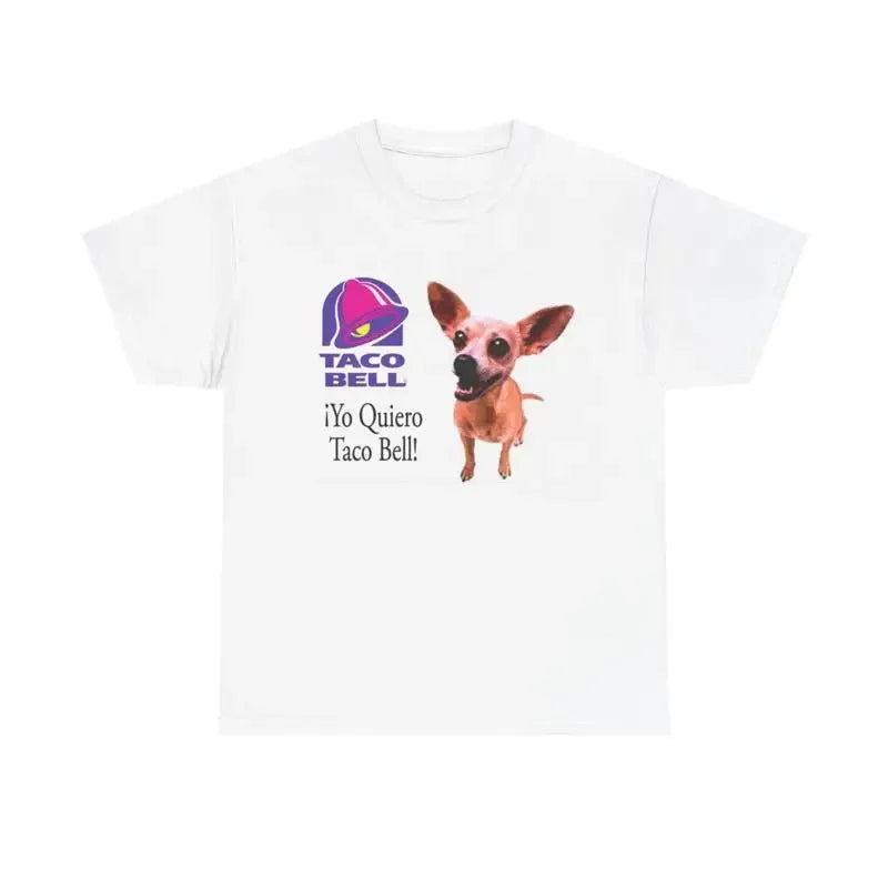Taco Bell T Shirt Funny Retro Logo Mexican Dog 90S Nostalgia Heavy Cotton