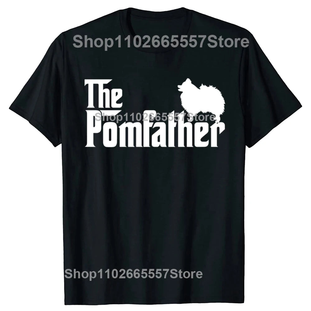 Funny Pomeranian Mom Pom Dog Mama Graphic T Shirts Men Cotton Humor Streetwear Tee Shirt Short Sleeve Unisex Loose Clothing