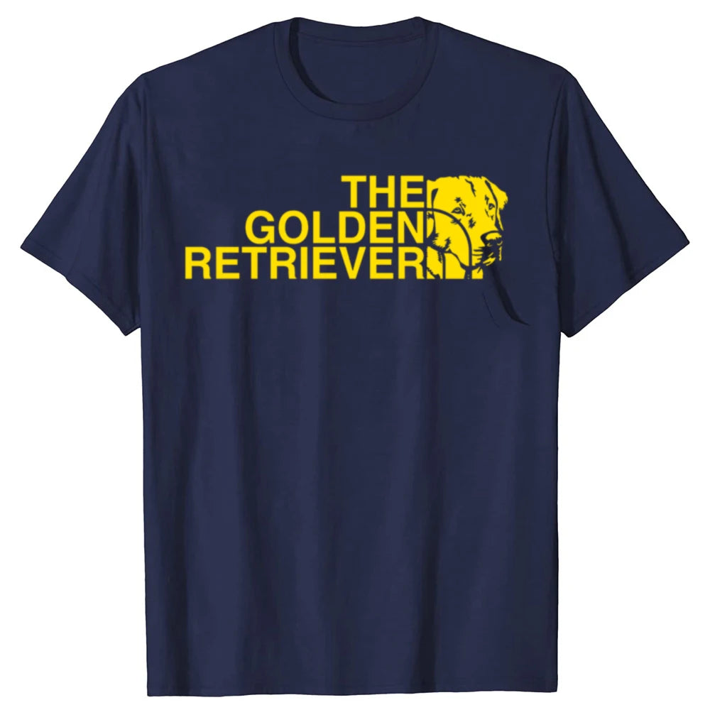 Funny The Golden Retriever Dog Face Graphic 100% Cotton T-shirts Men Fashion Casual Tshirt Loose Oversized Streetwear T Shirt
