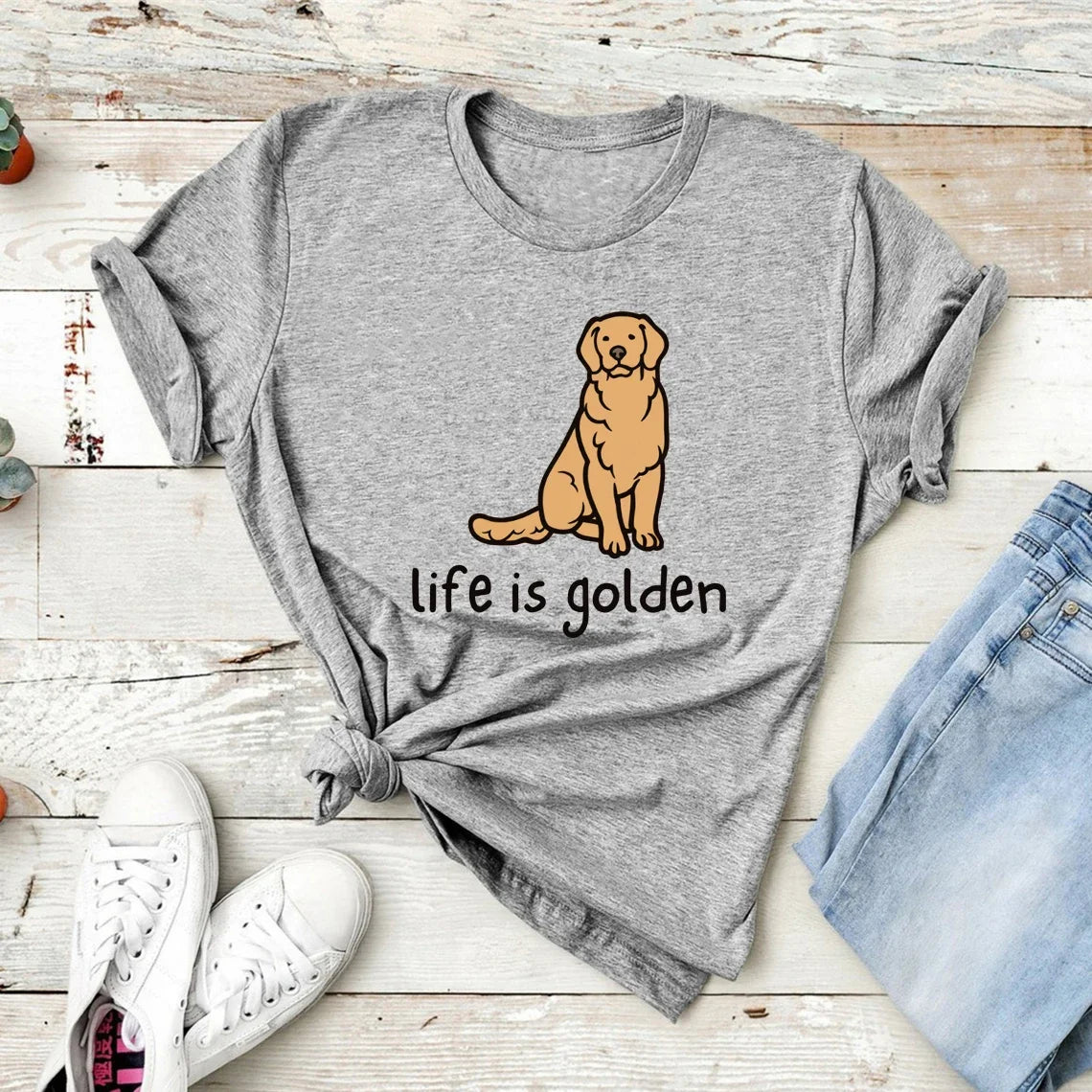 Golden Retriever Dog Mom T-Shirt – Life Is Golden Tee