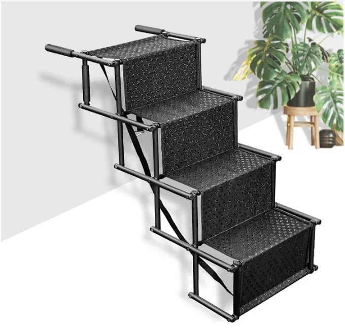 Foldable Outdoor Car Pet Dog Ladder Step Stairs Steel Pipe Portable Retractable Ladder Pet Products  Escaleras Para Perros