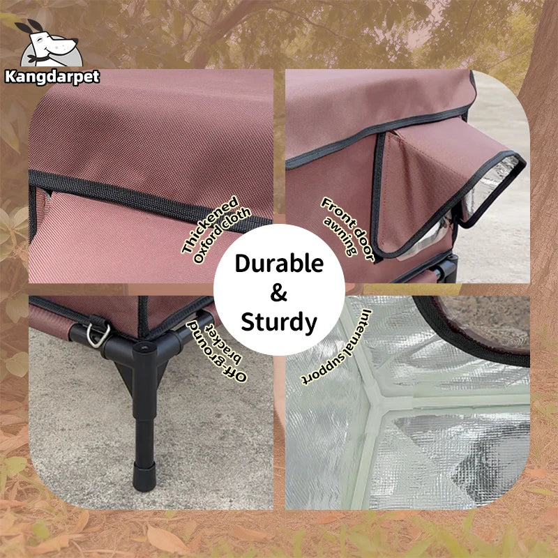 Outdoor Cat House Waterproof Cat House Rainproof Windproof Warm Foldable Cats Bed Thickened Insulation Escape Door Tent