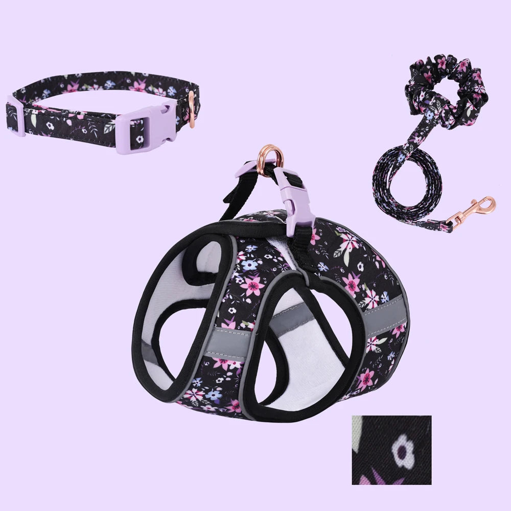 Cute Soft Vest Harness & Leash Set for Small Dogs & Cats