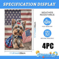 1PC Patriotic Yorkie Dog Garden Flag 4th of July Decor Double Sided Rustic American Stars and Stripes Flag Out