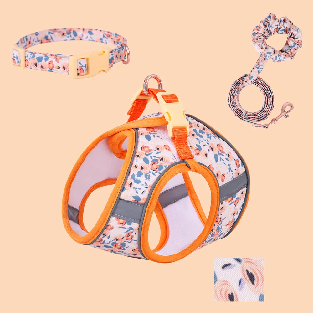 Cute Soft Vest Harness & Leash Set for Small Dogs & Cats