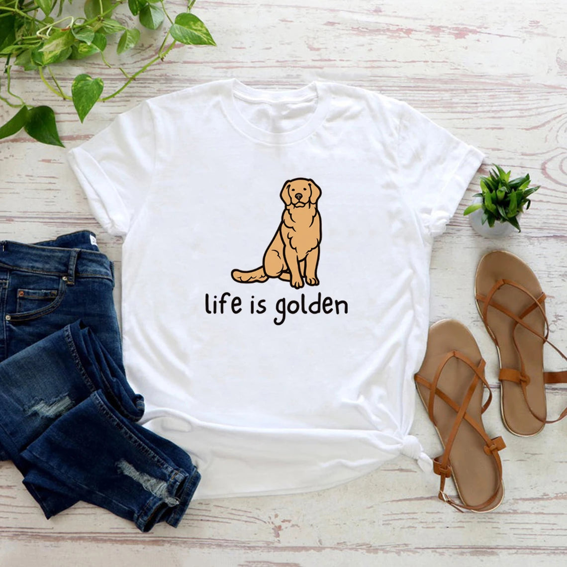 Golden Retriever Dog Mom T-Shirt – Life Is Golden Tee