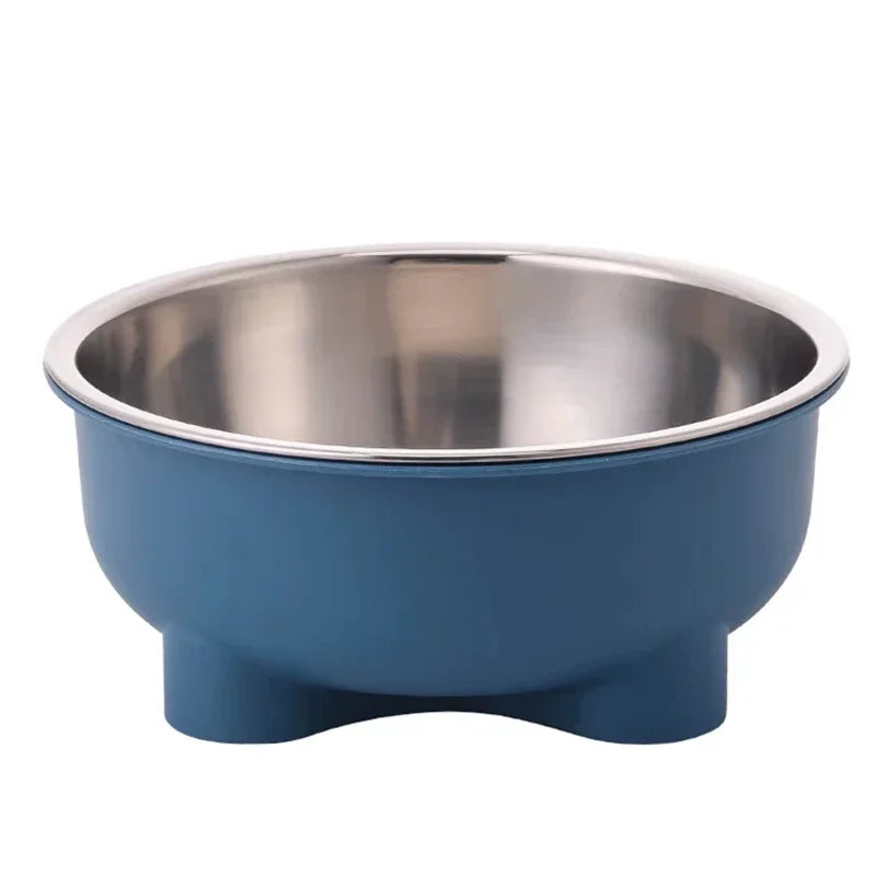 1PC Four-Legged Solid Color Stainless Steel Anti Slip Pet Dog Bowl and Cat Bowl for Indoor and Outdoor Use Easy To Clean