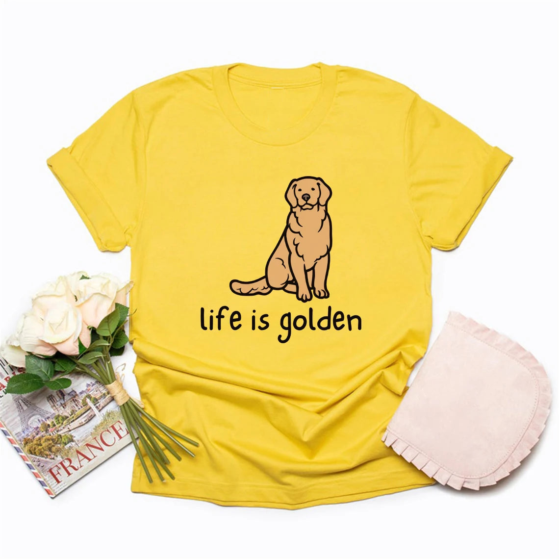 Golden Retriever Dog Mom T-Shirt – Life Is Golden Tee