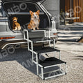 Portable Foldable Aluminum Dog Steps Pet Stairs Heavy Duty Non Slip Travel Car SUV Indoor Outdoor Ladder Dog Ramp Pet Gate