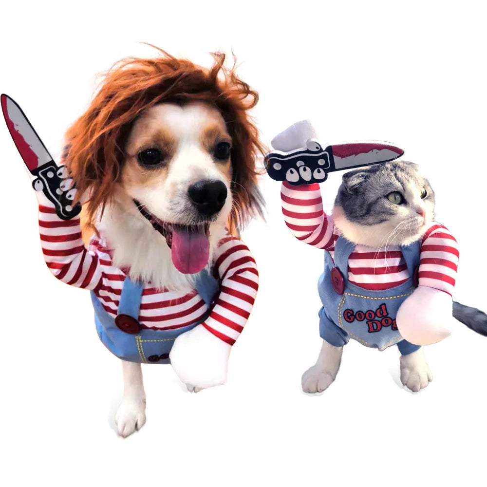 Pet Transformation Costumes, Funny Christmas Outfits for Cats, Dog Clothes, Novelty Halloween Costumes for Pets