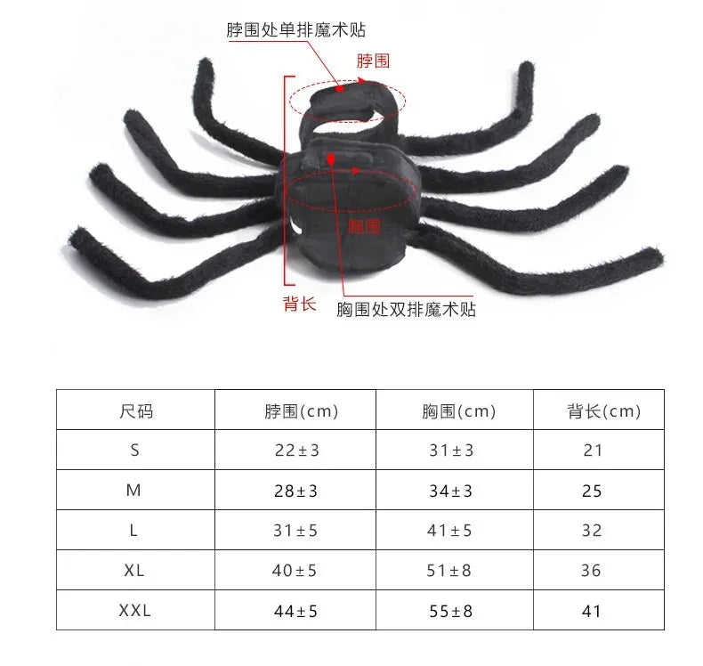 1pcs halloween spider costume funny pet cat dog clothes for small medium-sized dog clothings halloween cosplay pet accessories