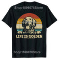 Golden Retriever Dog Life Is Golden Graphic T-shirts Men Women Fashion Casual Tshirt 100% Cotton Loose Oversized T Shirt Summer