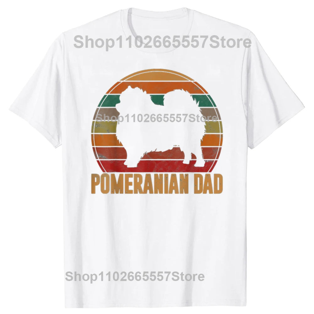 Funny Pomeranian Mom Pom Dog Mama Graphic T Shirts Men Cotton Humor Streetwear Tee Shirt Short Sleeve Unisex Loose Clothing