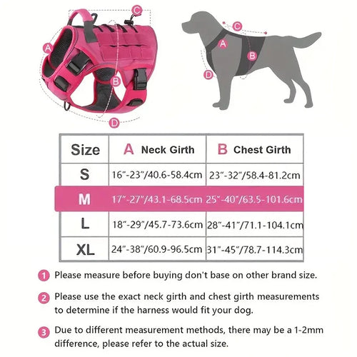 Adjustable No-Pull Tactical Dog Harness with Handle — Reflective Vest for Large Dogs