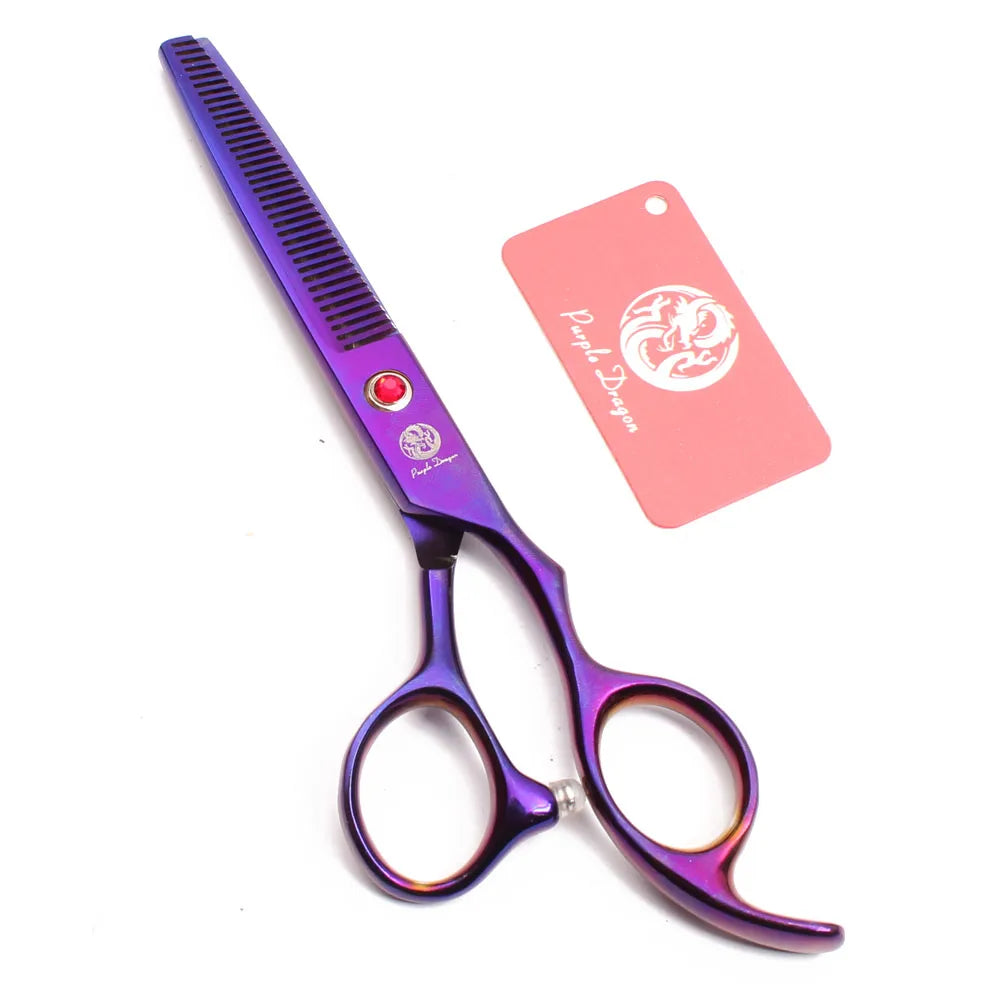 Grooming Scissors for Dogs Purple Dragon JP Stainless Straight Shears Thinning Shears Down Curved Scissors Pet Shears Comb Z3100
