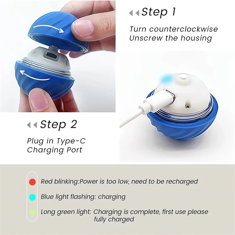 Smart Electronic Moving Ball Toy for Dogs & Cats — USB Rechargeable