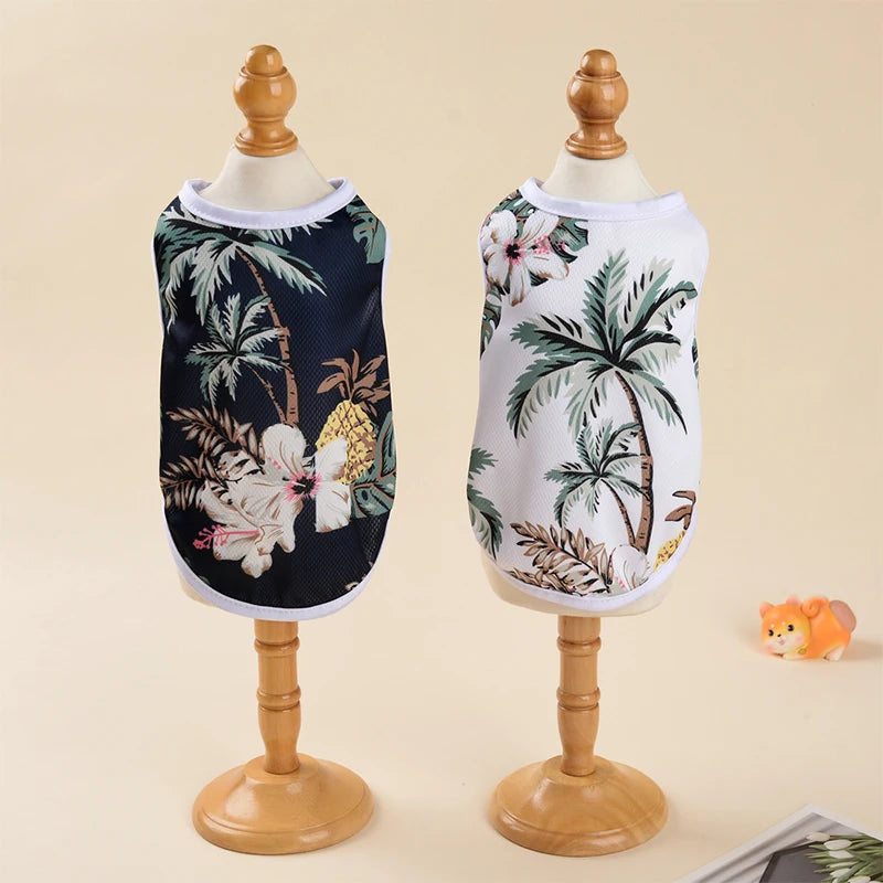 Dog Summer Clothes Breathable Puppy Vest For Small Dogs Cat Costume Beach Style Fashion T-shirt Chihuahua Freach Bulldog Outfits