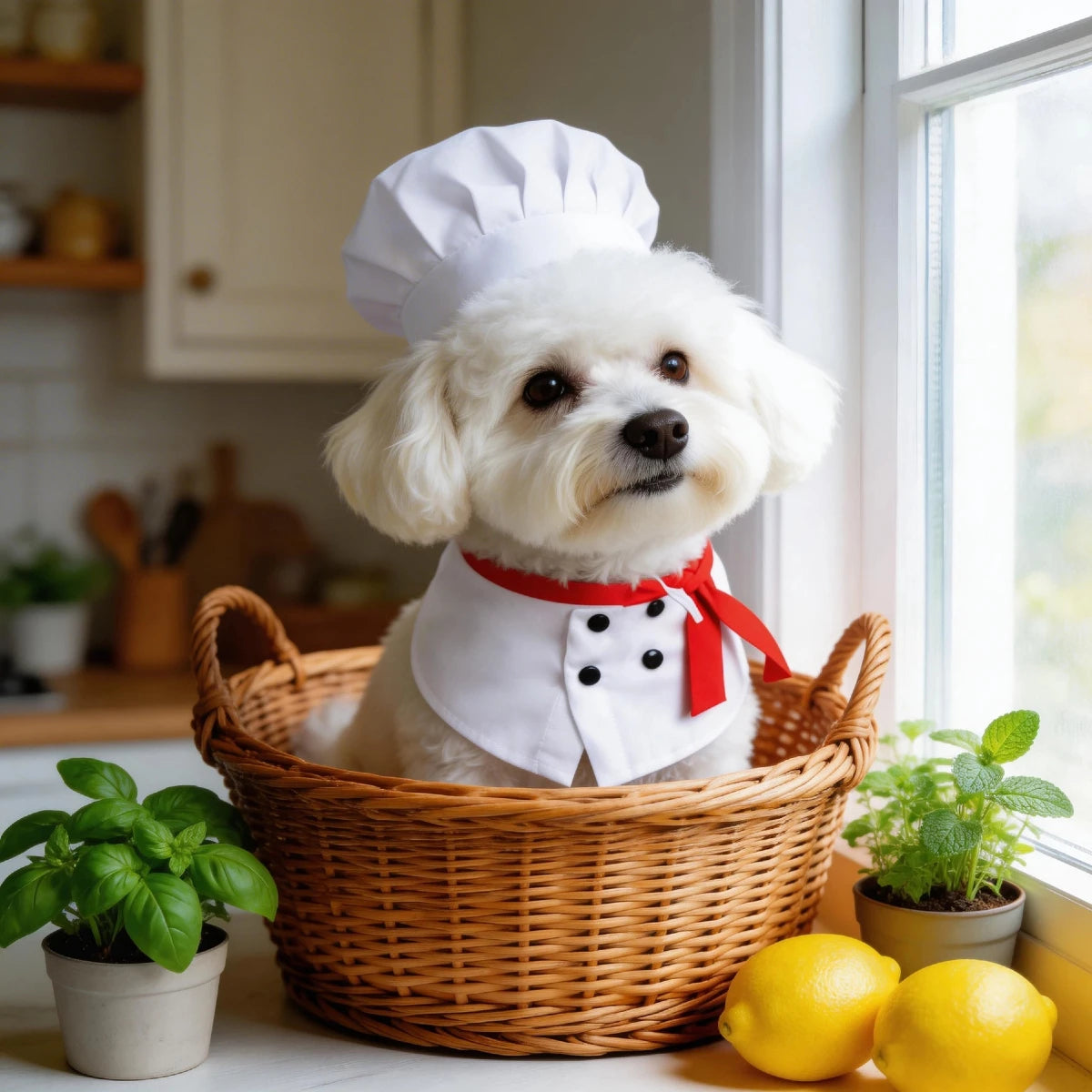 Pet chef transforms into funny cat and dog costumes, pet quirky Halloween outfits