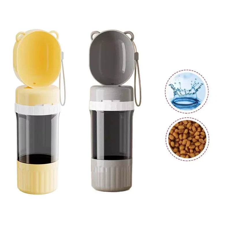 Portable 2-in-1 Dog Water Bottle with Water Container - Pet Feeder Bowl for Outdoor Travel - Convenient Dog Drinking Bowls