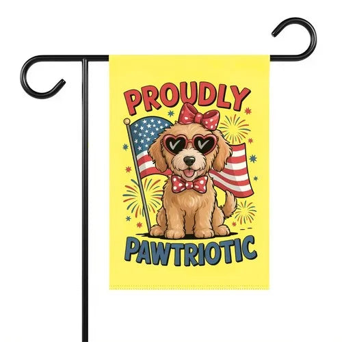 Proudly Pawtriotic Garden Flag – Cute Dog 4th of July Yard Decor, Patriotic Pet HHP AAL HHM WZZ