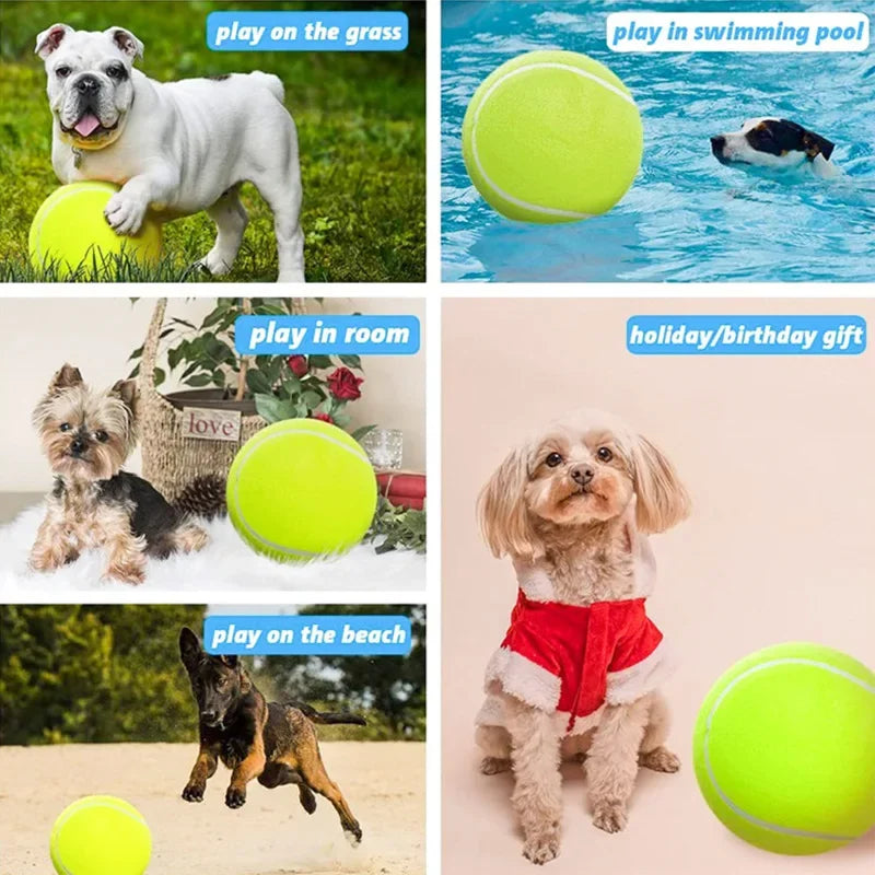 22CM Giant Tennis Ball For Dog Chew Toy Pet Dog Interactive Toys Big Inflatable Tennis Ball Pet Supplies Outdoor Cricket Dog Toy